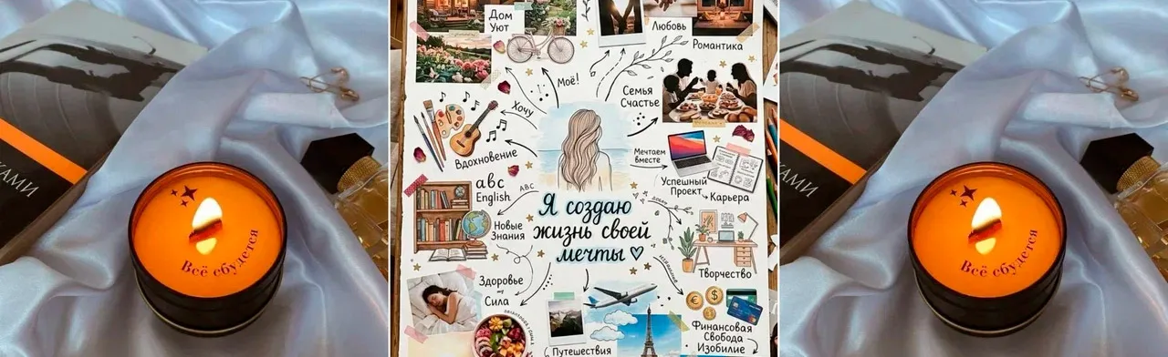 Карта желаний и свеча послание. Мастер-класс