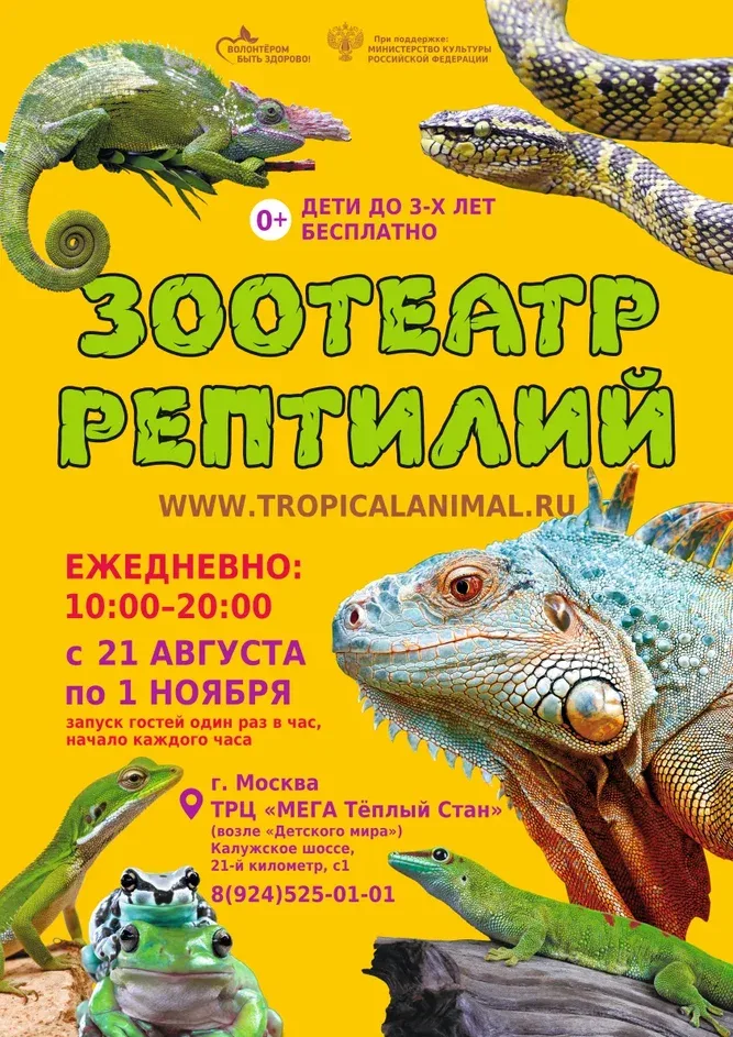 Зоотеатр Рептилий в г.Москва ТРЦ МЕГА Теплый Стан