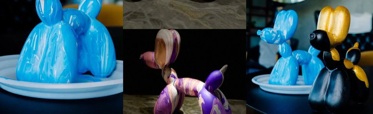 Роспись собачки Ballon Dog с видом на Исакий